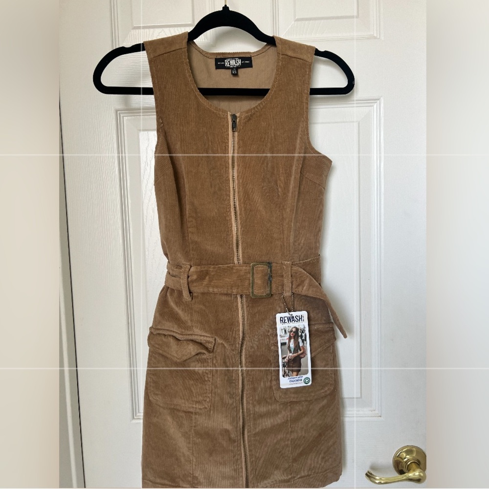 Corduroy zip up mini dress new w/ tags